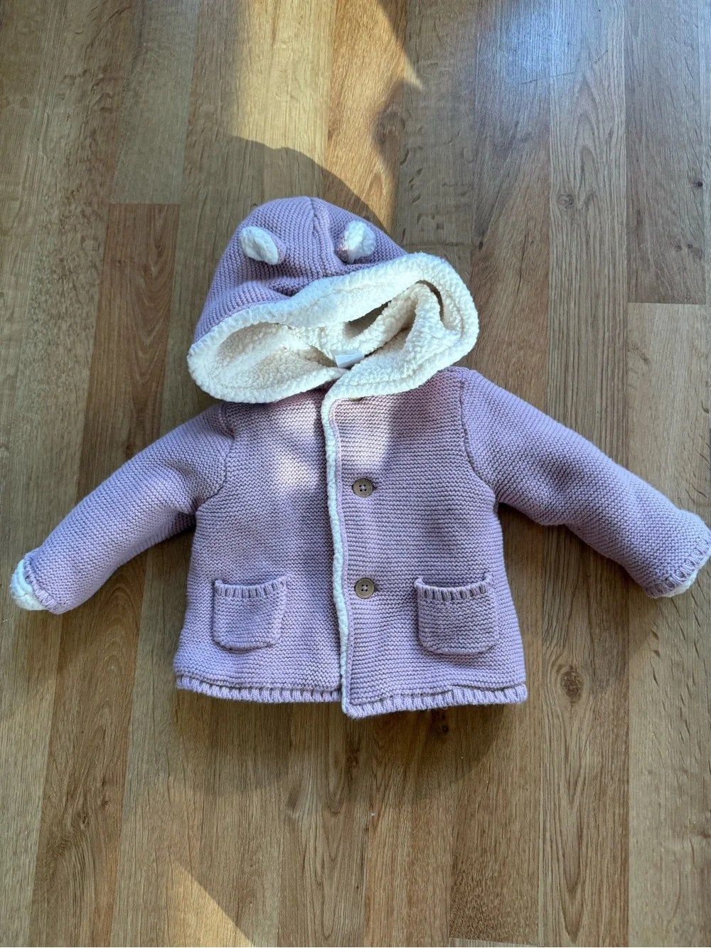 Baby Girl Carter's Sherpa Lined Cotton Long-Sleeve Sweater